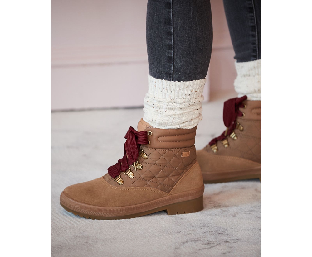 Womens Keds Boots - Camp Water-Resistant Suede w/ Thinsulate™ - Brown - 0823-GRYTE